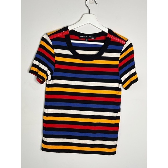 Veronica Beard Jeans Rush Striped Crewneck Tee Size XS - Picture 2 of 9